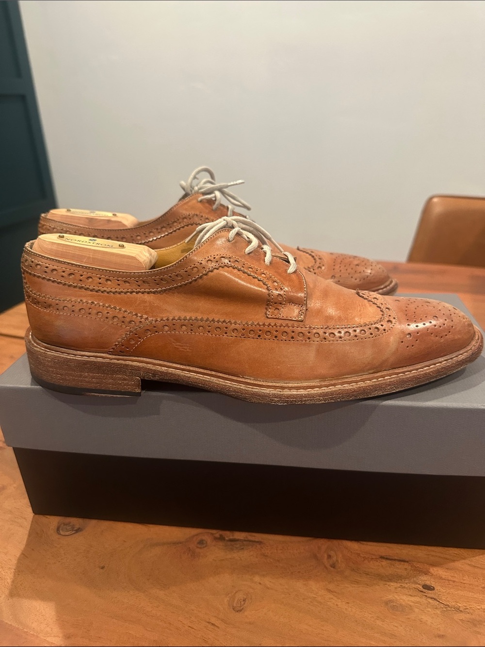 Classic Men's Tan Leather Wingtip Brogues Nordstrom Brand